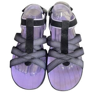 JSPORT‎ Adjustable All Terrain Strappy Black & Purple Sandal Women's Size 10